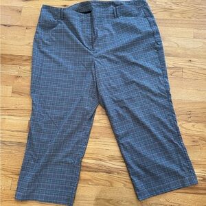 Lane Bryant plaid black and white plain pants size 28
